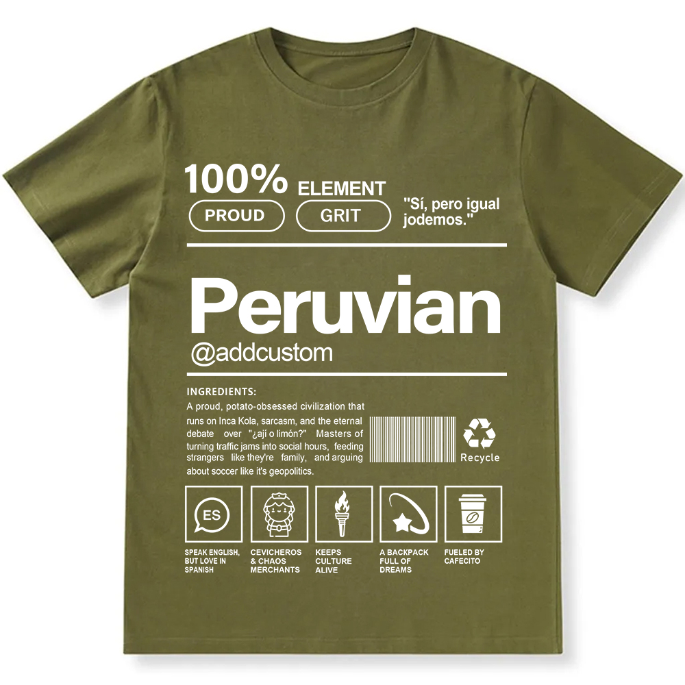 Peruvian Addcustom Unisex Fit  Cotton T-Shirt wearishow