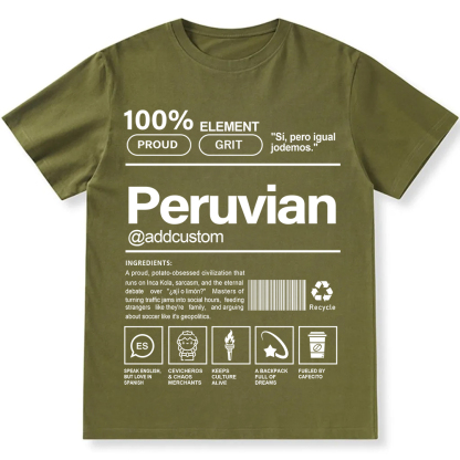 Peruvian Addcustom Unisex Fit  Cotton T-Shirt wearishow