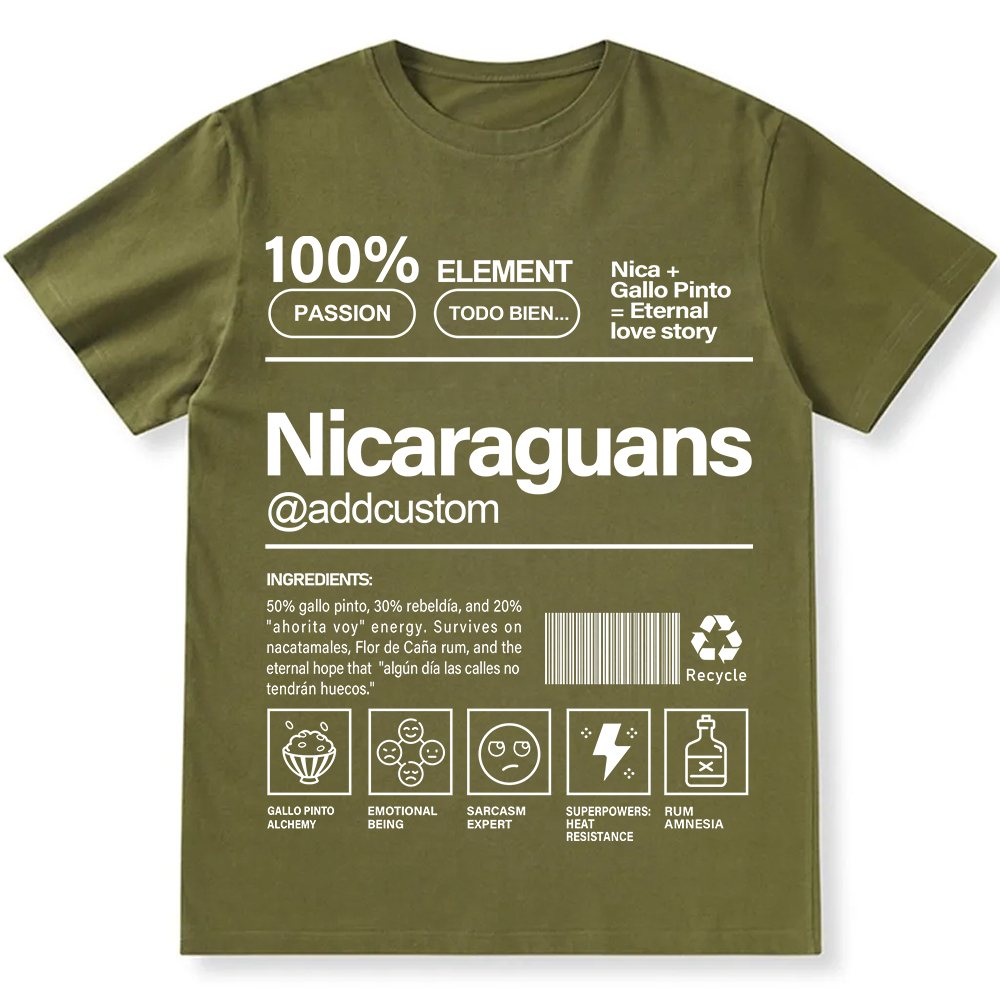Nicaraguans Addcustom Unisex Fit  Cotton T-Shirt wearishow