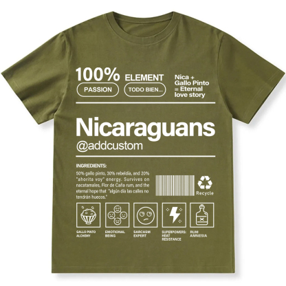 Nicaraguans Addcustom Unisex Fit  Cotton T-Shirt wearishow