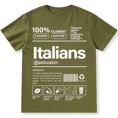 Italians Addcustom Unisex Fit  Cotton T-Shirt wearishow