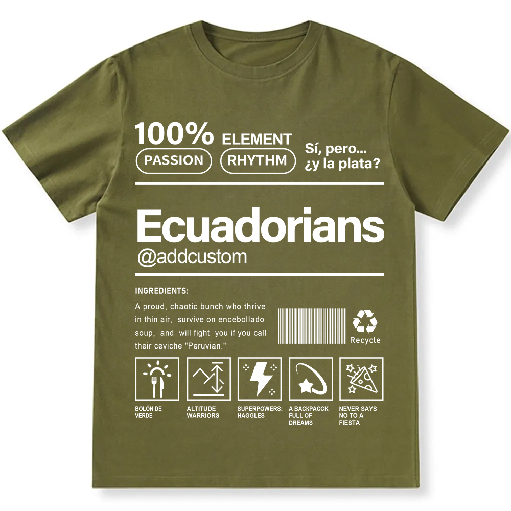 Ecuadorians Addcustom Unisex Fit  Cotton T-Shirt wearishow