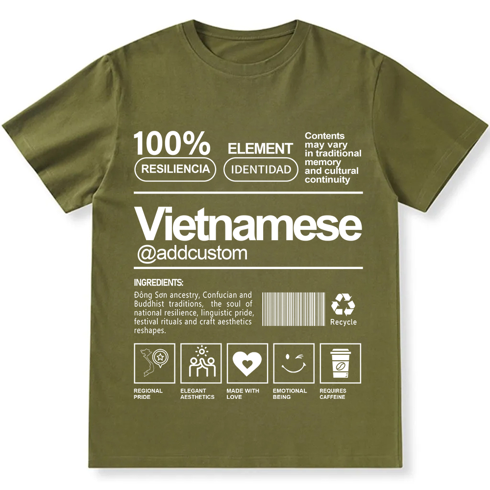 Vietnamese Addcustom Unisex Fit  Cotton T-Shirt wearishow