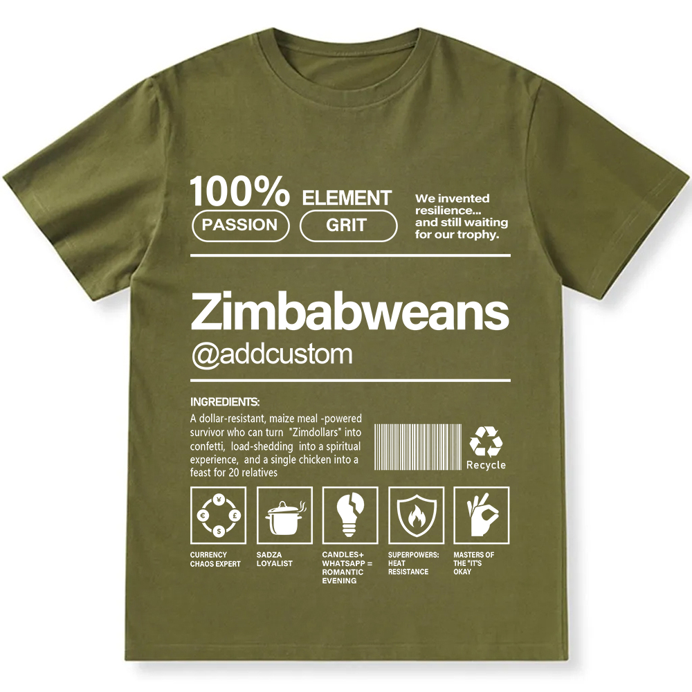 Zimbabweans Addcustom Unisex Fit  Cotton T-Shirt wearishow