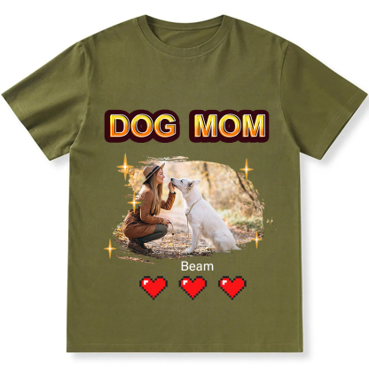 Dog Mom Pixel Photo - Personalized Custom Unisex Fit T-Shirt wearishow