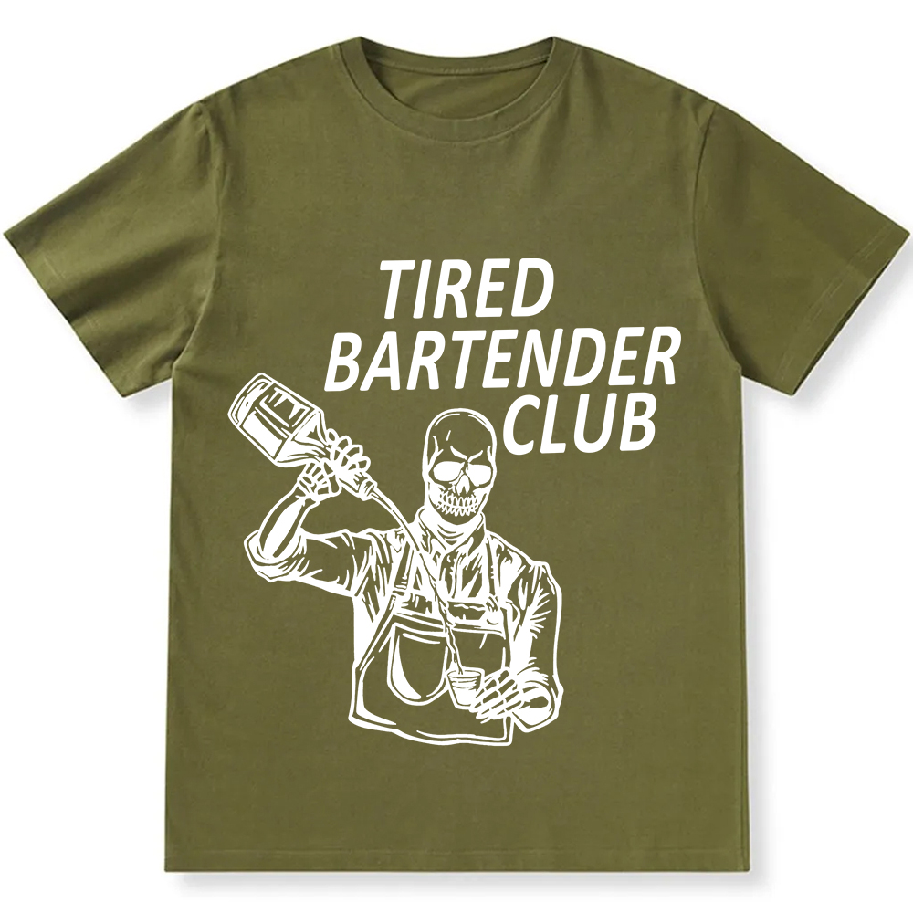Tired Bartender Club Unisex Fit  Cotton T-Shirt wearishow