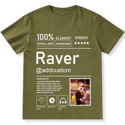 Addcustom  Photo Raver Personalized Custom Unisex Fit T-Shirt wearishow