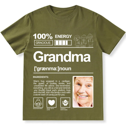 Addcustom  Photo Grandma Personalized Custom Unisex Fit T-Shirt wearishow