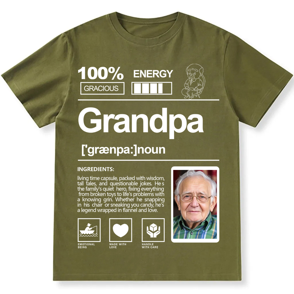 Addcustom  Photo Grandpa Personalized Custom Unisex Fit T-Shirt wearishow