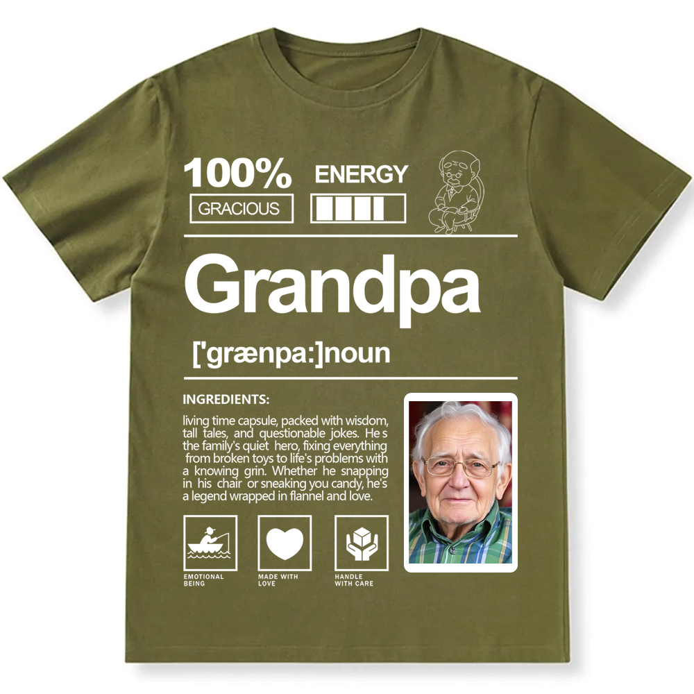Addcustom  Photo Grandpa Personalized Custom Unisex Fit T-Shirt wearishow
