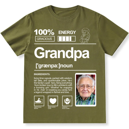 Addcustom  Photo Grandpa Personalized Custom Unisex Fit T-Shirt wearishow