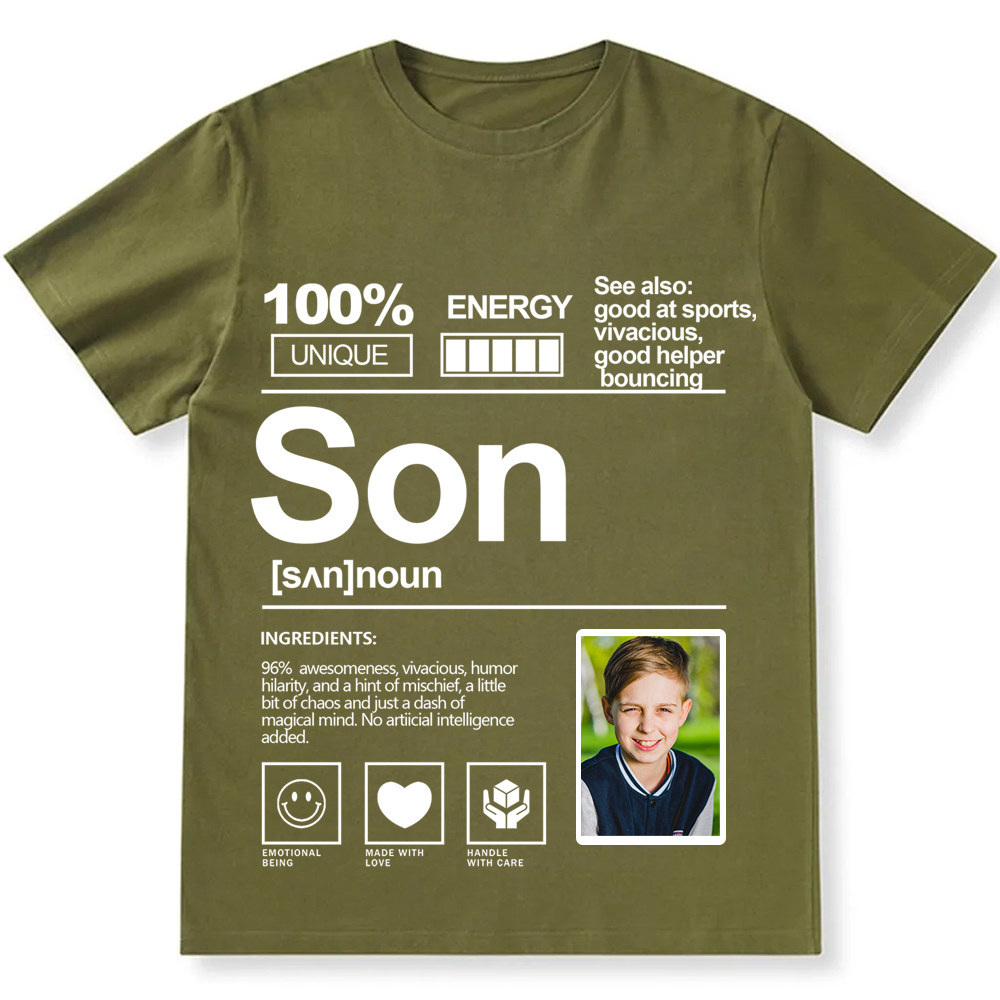 Addcustom  Photo Son Personalized Custom Unisex Fit T-Shirt wearishow