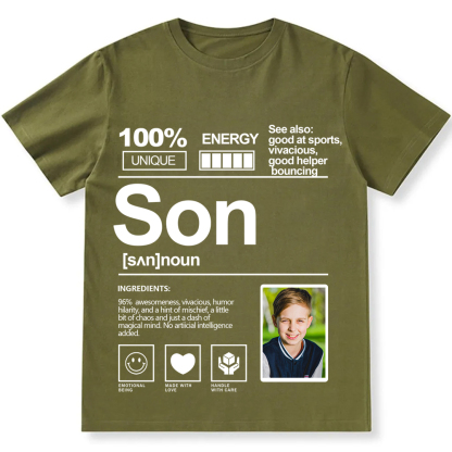 Addcustom  Photo Son Personalized Custom Unisex Fit T-Shirt wearishow