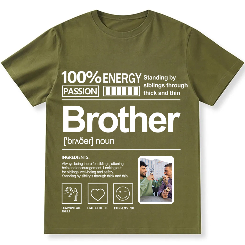 Addcustom  Photo Brother Personalized Custom Unisex Fit T-Shirt wearishow
