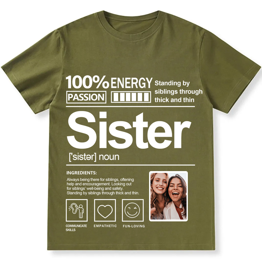Addcustom  Photo Sister Personalized Custom Unisex Fit T-Shirt wearishow