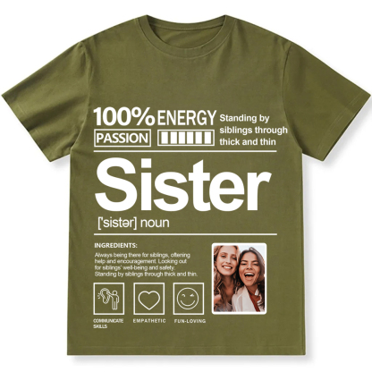 Addcustom  Photo Sister Personalized Custom Unisex Fit T-Shirt wearishow