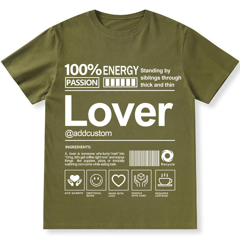 Addcustom Lover Personalized Custom Unisex Fit T-Shirt wearishow