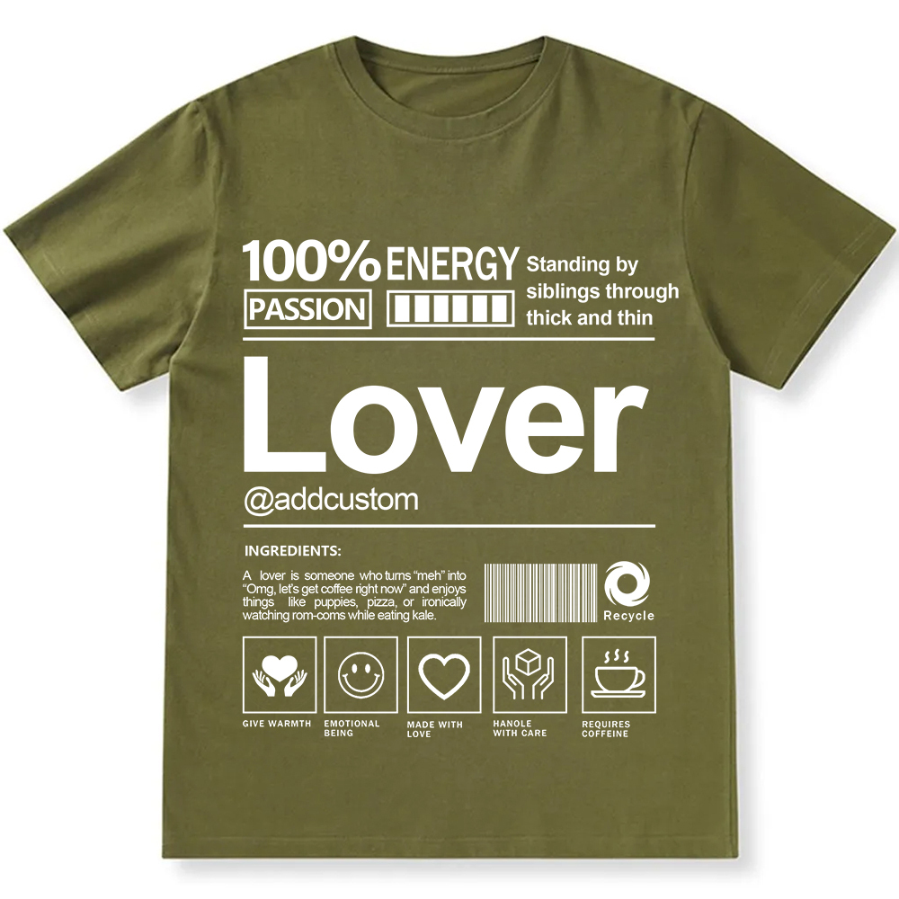 Addcustom Lover Personalized Custom Unisex Fit T-Shirt wearishow