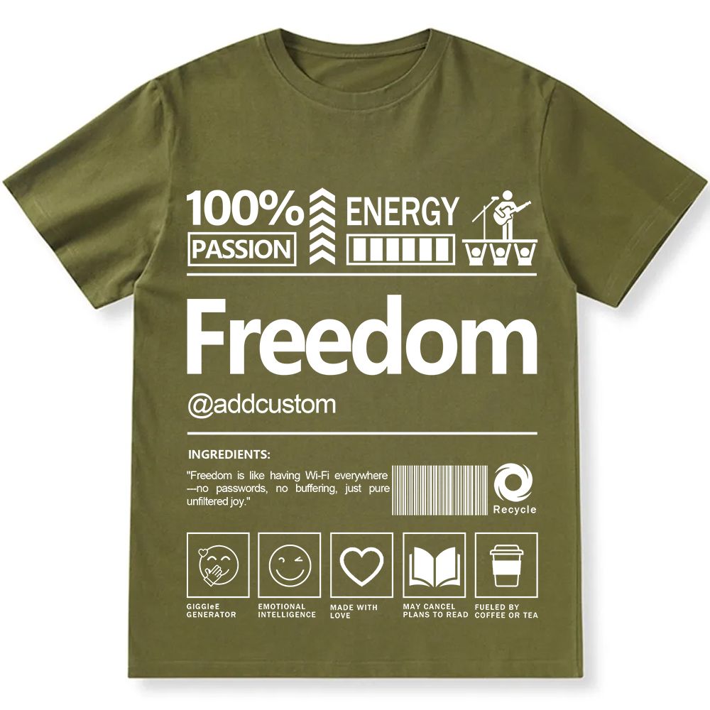 Addcustom Freedom Personalized Custom Unisex Fit T-Shirt wearishow