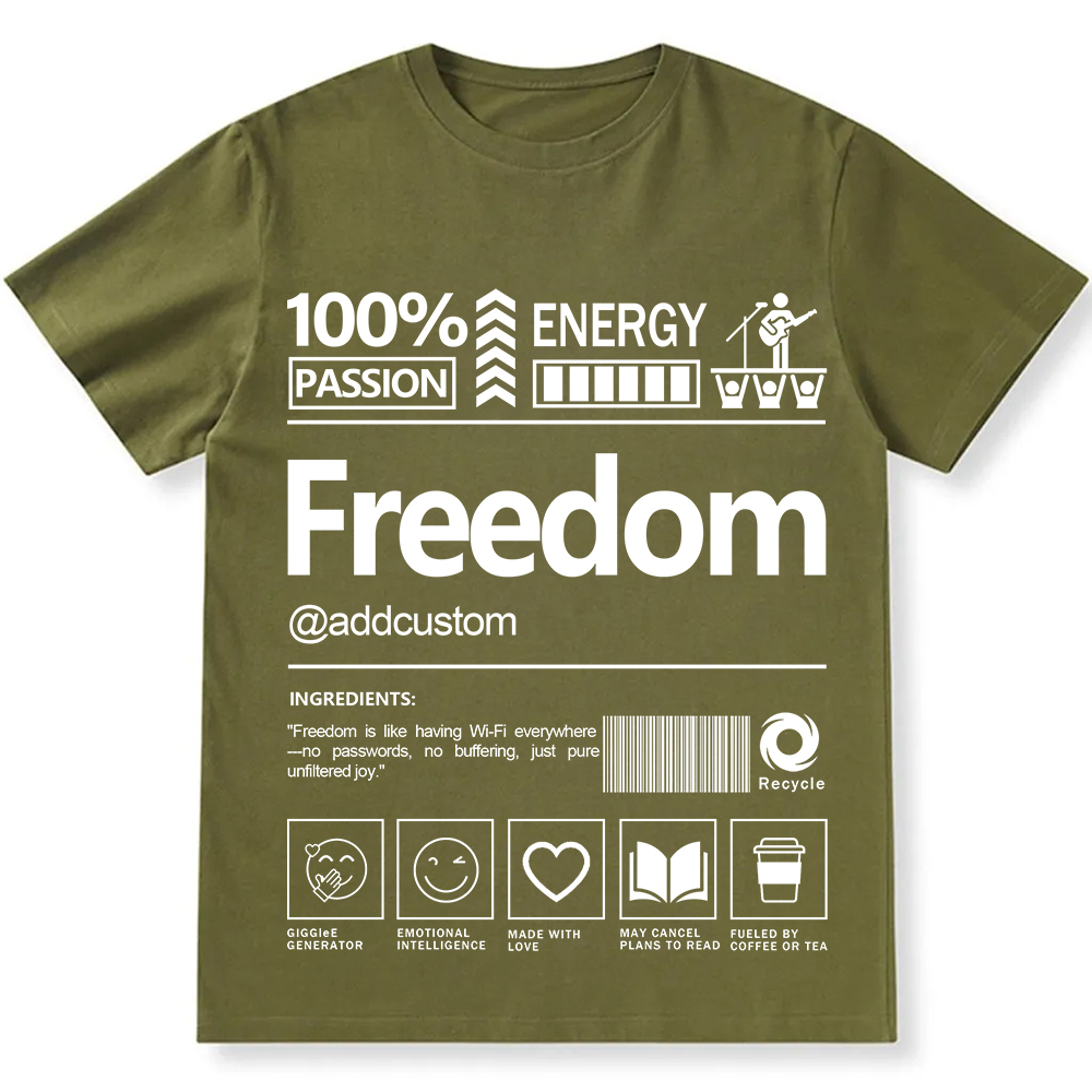 Addcustom Freedom Personalized Custom Unisex Fit T-Shirt wearishow