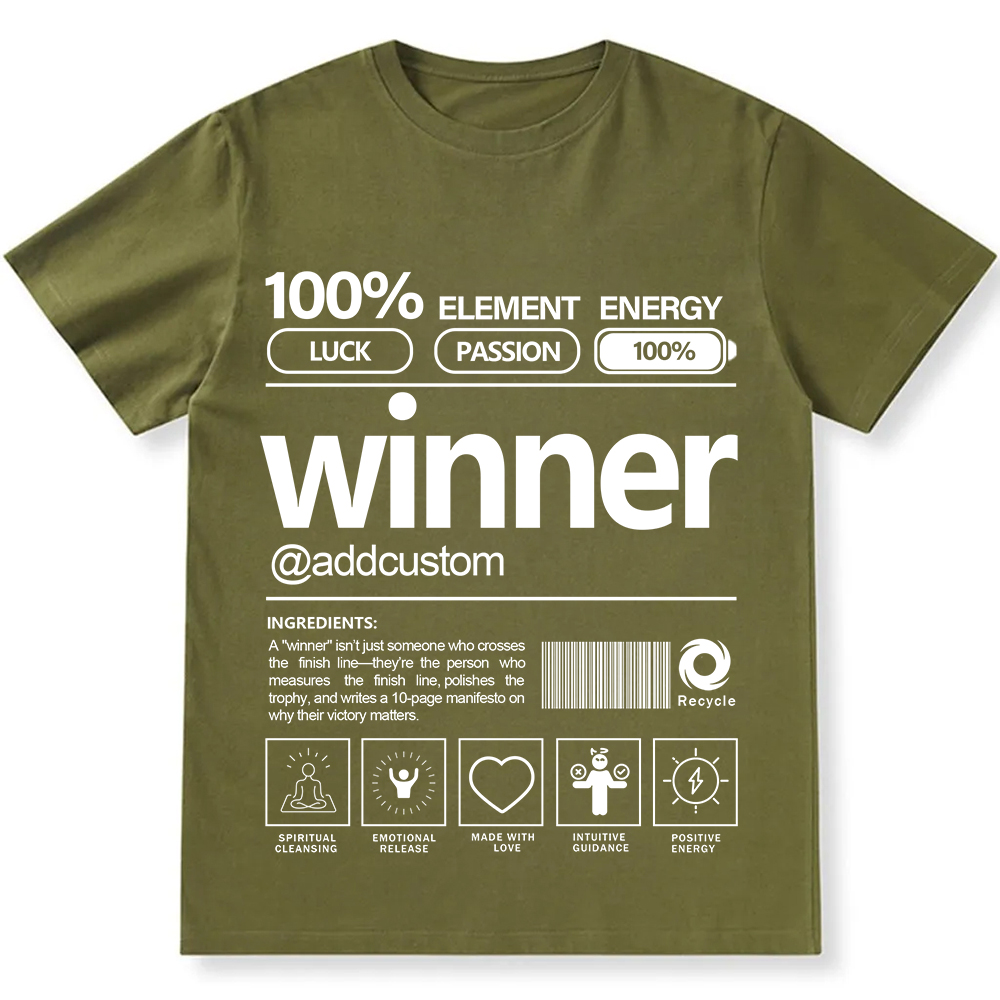 Addcustom Winner Personalized Custom Unisex Fit Cotton T-Shirt wearishow