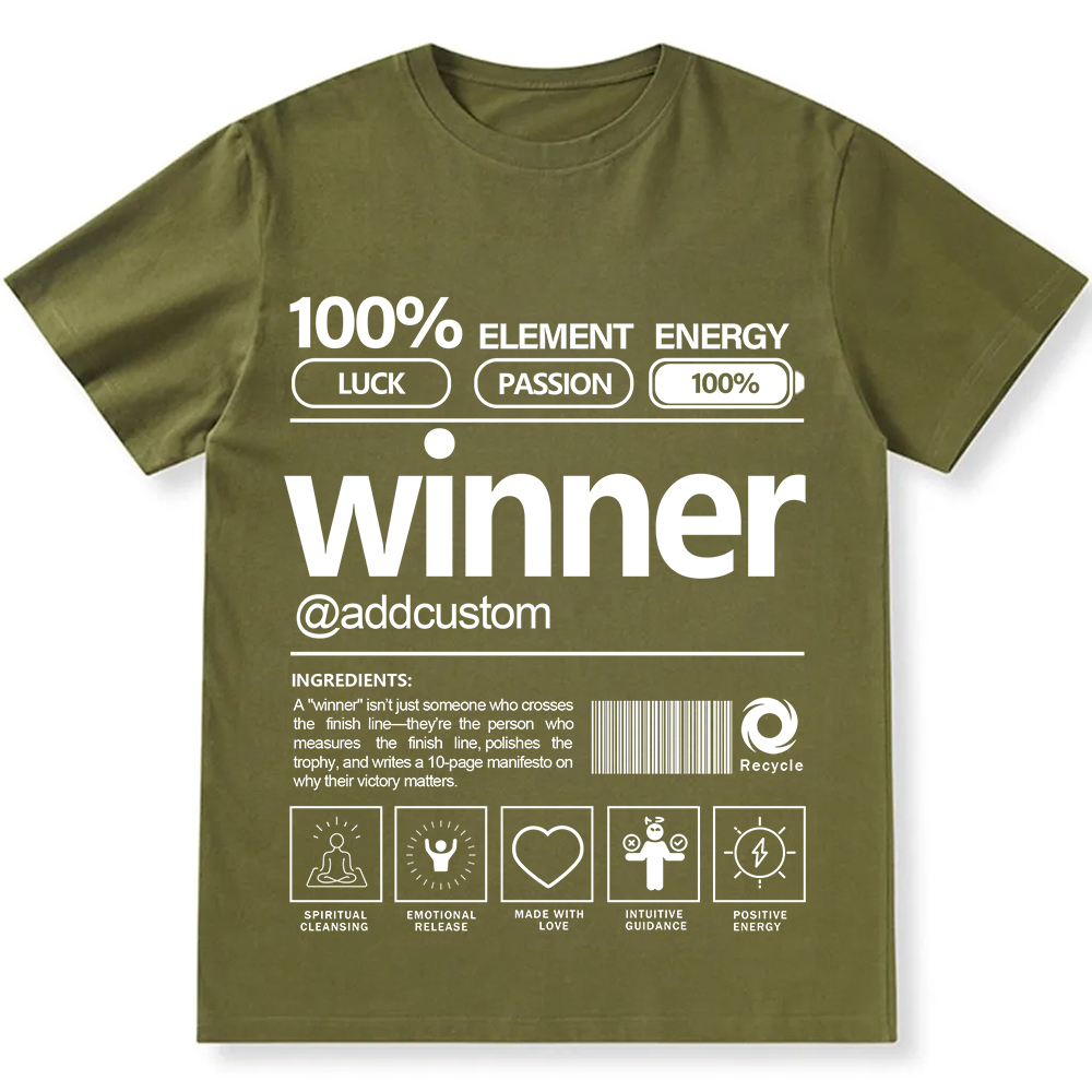 Addcustom Winner Personalized Custom Unisex Fit Cotton T-Shirt wearishow