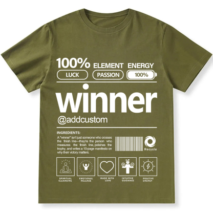 Addcustom Winner Personalized Custom Unisex Fit Cotton T-Shirt wearishow