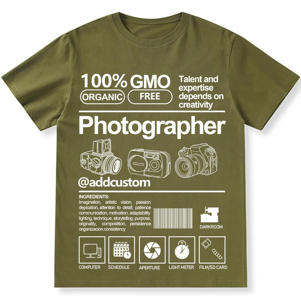 Addcustom  Photographer Personalized Custom Unisex Fit Cotton T-Shirt wearishow