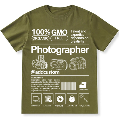 Addcustom  Photographer Personalized Custom Unisex Fit Cotton T-Shirt wearishow