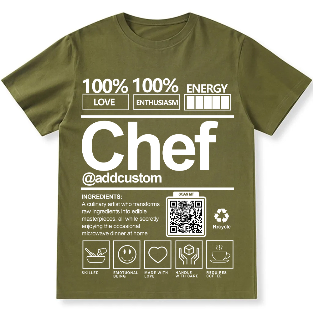Addcustom Chef QR Code Personalized Custom Unisex Fit Cotton T-Shirt wearishow