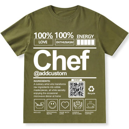 Addcustom Chef QR Code Personalized Custom Unisex Fit Cotton T-Shirt wearishow