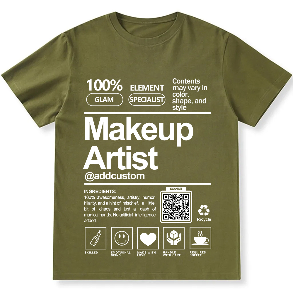 Makeup Artist  Addcustom QR Code Unisex Fit Cotton T-Shirt wearishow
