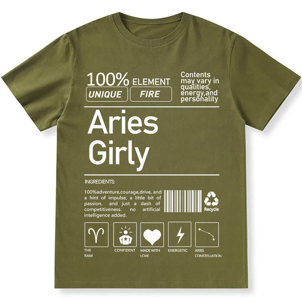 Aries Girly Unisex Fit Cotton T-Shirt wearishow