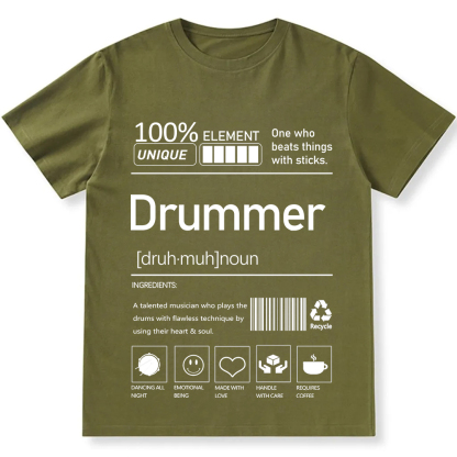Drummer  Unisex Fit Cotton T-Shirt wearishow