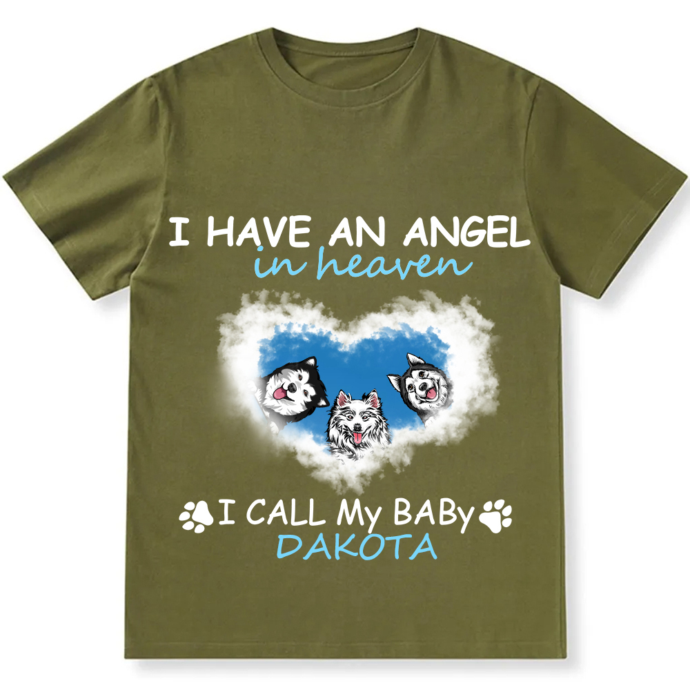 Have An Angel In Heaven - Personalized Custom Unisex Fit Cotton T-Shirt wearishow