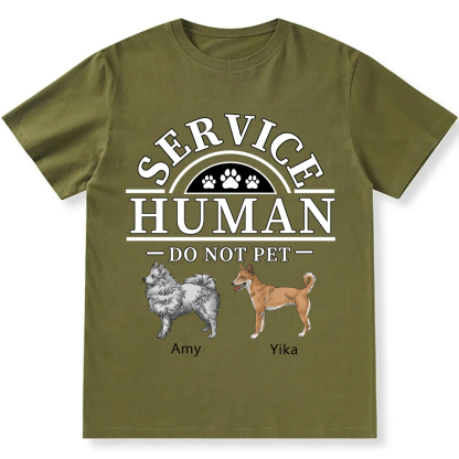 Service Human, Do Not Pet 2 - Personalized Custom Unisex Fit Cotton T-Shirt wearishow