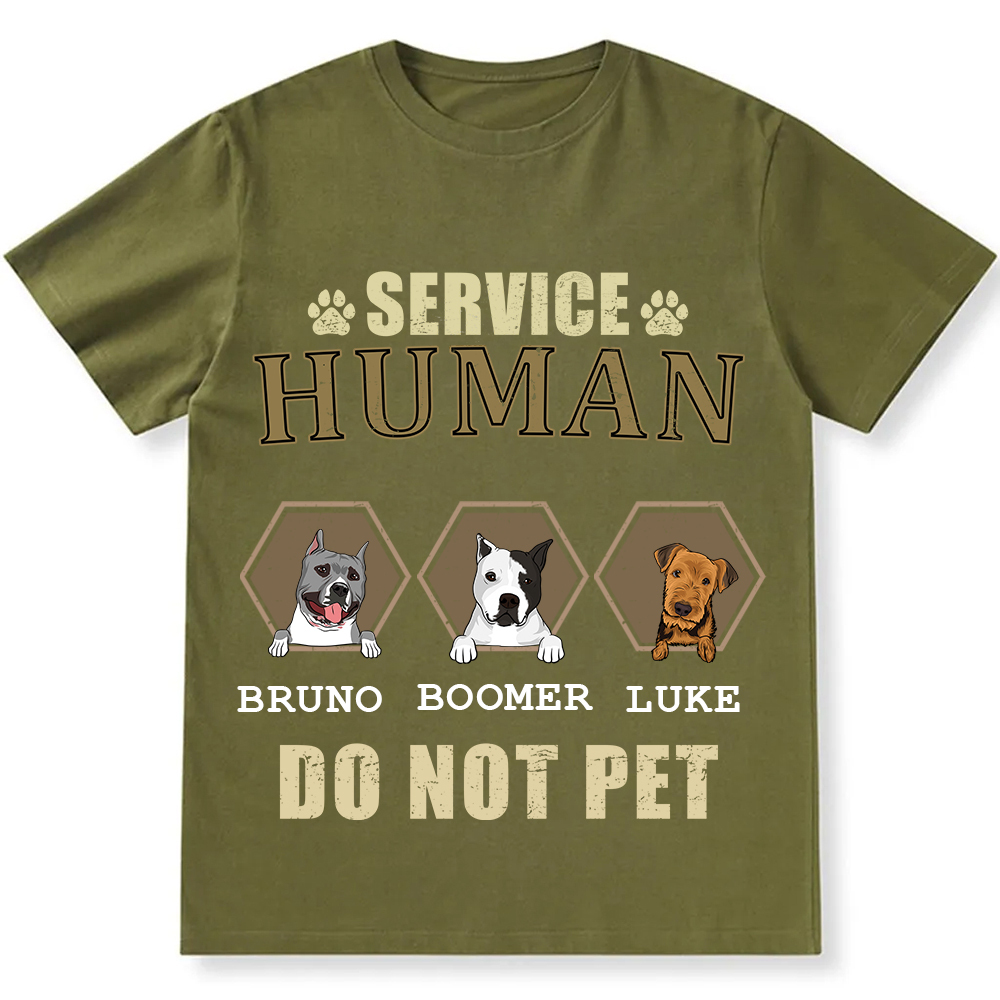 Service Human, Do Not Pet 4 - Personalized Custom Unisex Fit Cotton T-Shirt wearishow