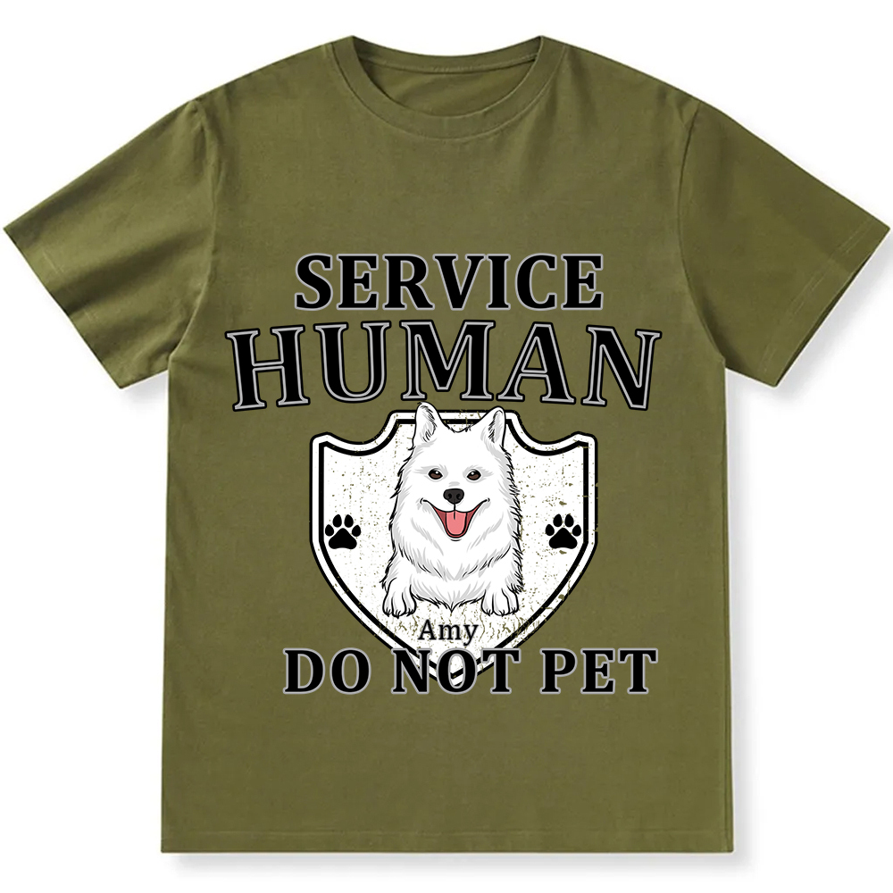 Service Human, Do Not Pet 10 - Personalized Custom Unisex Fit Cotton T-Shirt wearishow