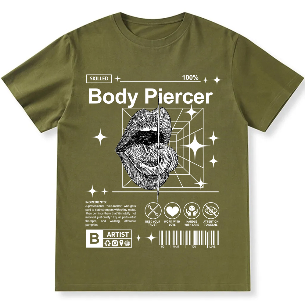Body Piercer Casual Unisex Fit Cotton T-Shirt wearishow