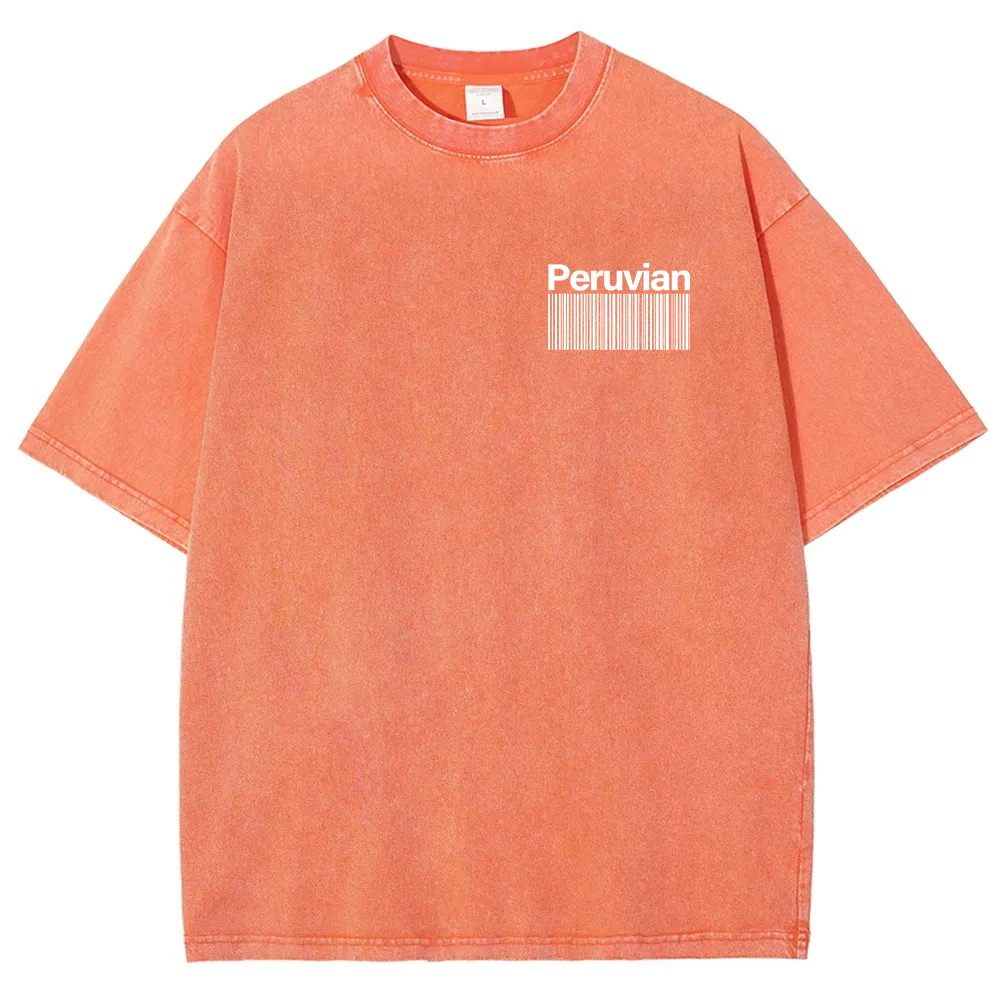 Peruvian Addcustom Unisex Fit  Washed T-Shirt