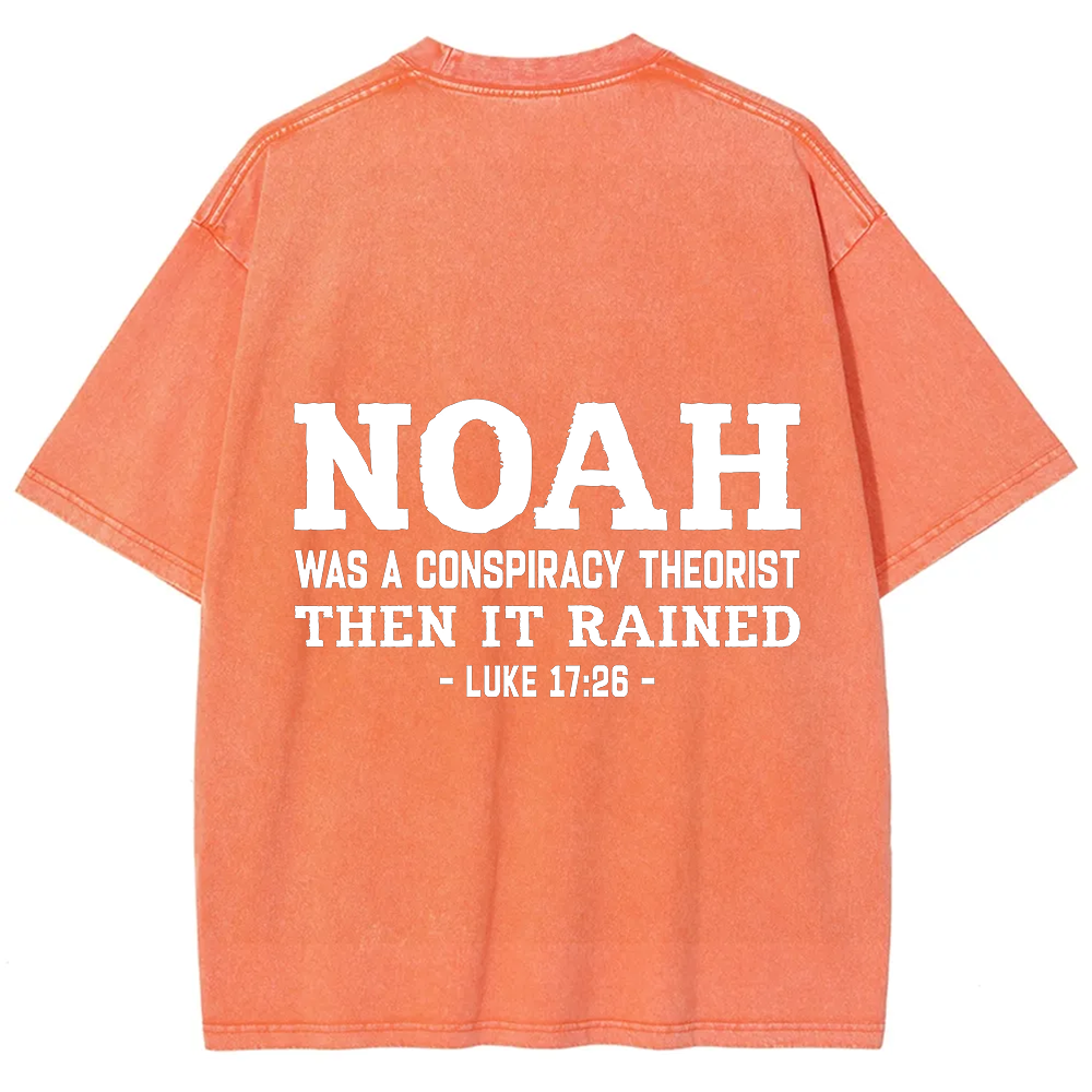 Noah Was a Conspiracy Theorist Unisex Fit Washed T-Shirt
