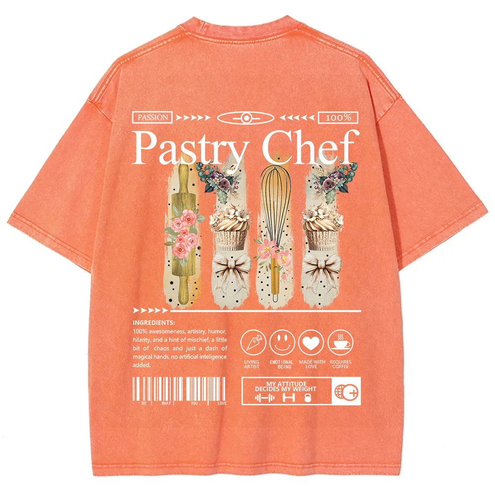 Pastry Chef Unisex Fit Washed T-Shirt
