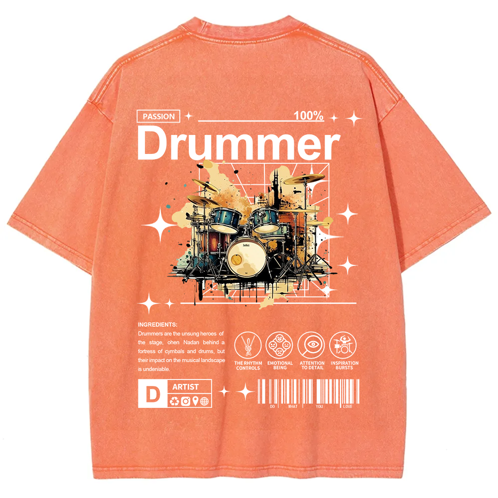 Drummer Unisex Fit Washed T-Shirt
