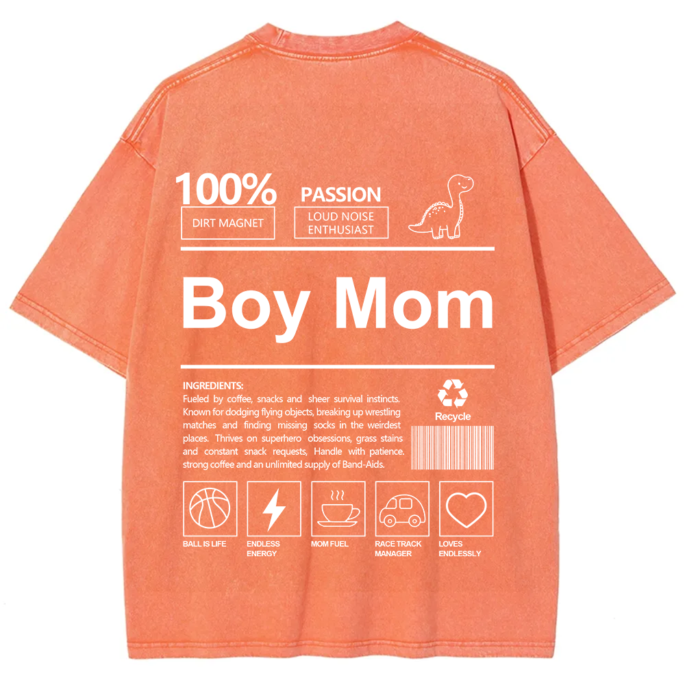 Boy Mom Unisex Fit Washed T-Shirt