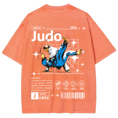 Judo Unisex Fit Washed T-Shirt