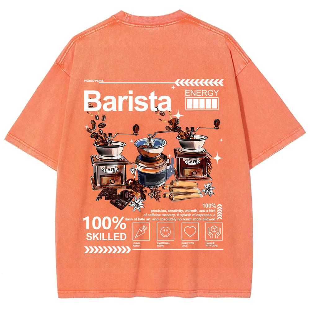 Barista Unisex Fit Washed T-Shirt