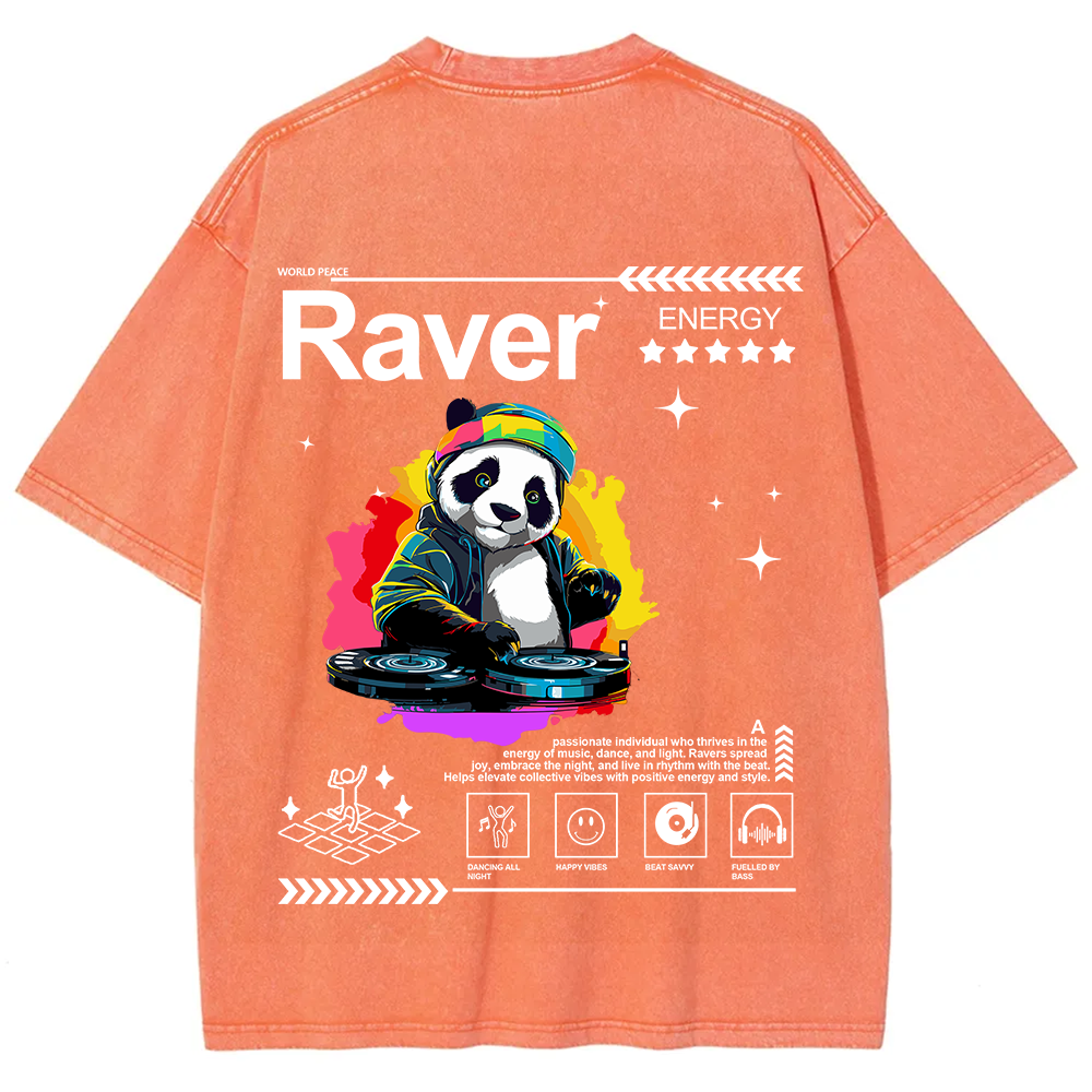 Raver Unisex Fit Washed T-Shirt