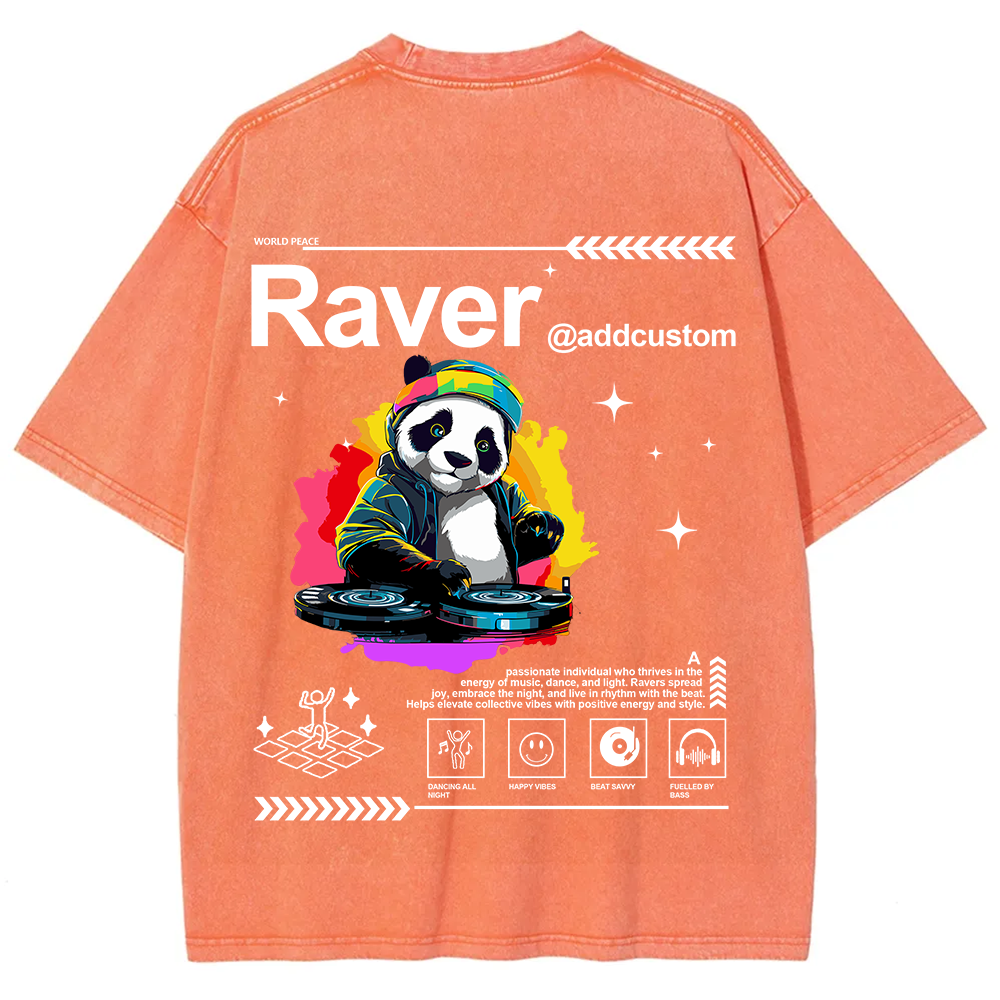 Addcustom Raver Unisex Fit Washed T-Shirt