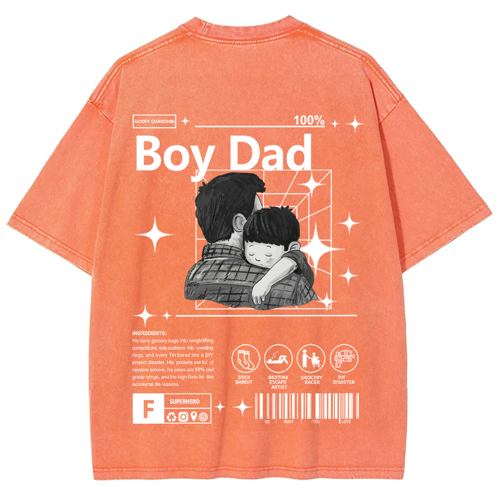 Boy Dad Unisex Fit Washed T-Shirt