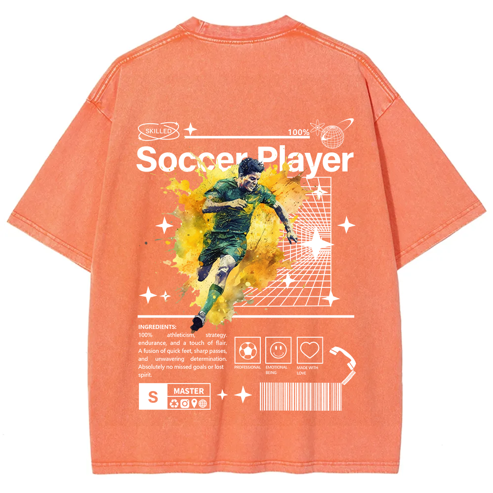 Soccer Player Unisex Fit Washed T-Shirt